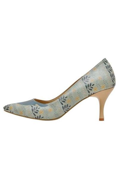 Dogo Stiletto albastru din piele vegană de damă - design adânc