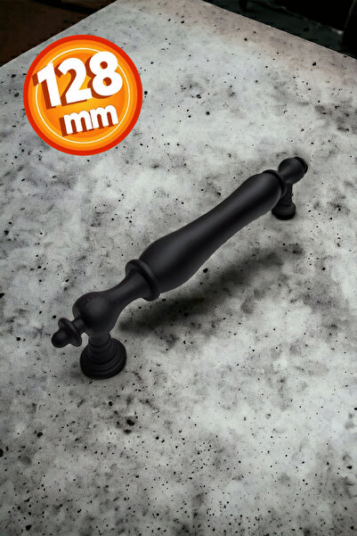 Dizaynhouse 96 mm ve 128 mm Antik Siyah Porselen Kulp Dolap ve Çekmece Kulpu