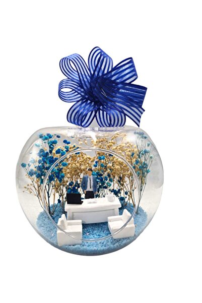 Çiçek Tasarım Sanatları Teraryum Yeni İş Tebriği , Terfi Tebrikler. Elma Cam Fanus Mimari Özel Üretim