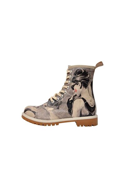 Dogo Women's Vegan Leather Gray Long Boots - Go Back To Be Yourself Design