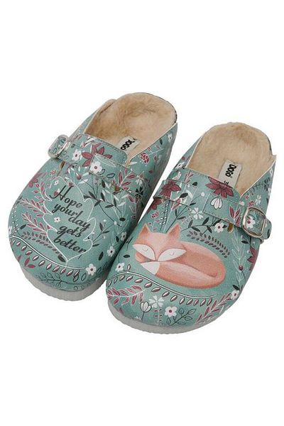 Dogo Children's Vegan Leather Green Slippers - Spirit Animal Design
