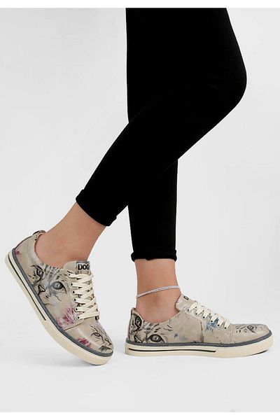 Dogo Pantofi de damă din piele vegană bej - Deepness Design