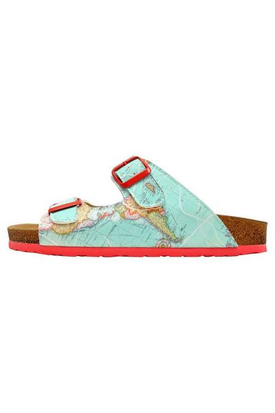 Dogo Women's Vegan Leather Turquoise Slippers - Explore Design