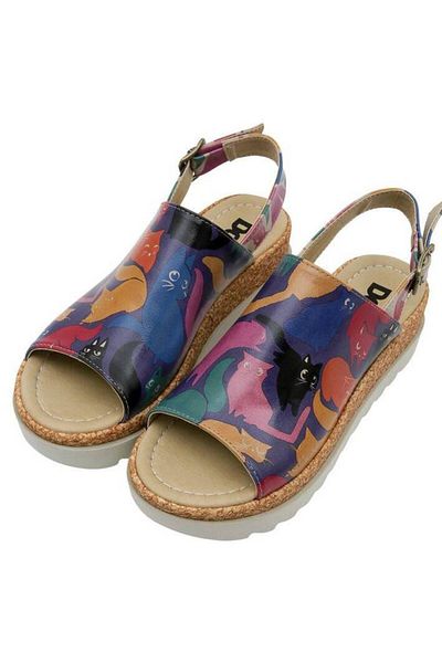 Dogo Women's Vegan Leather Multicolored Thick Sole Sandals - Clowder Design