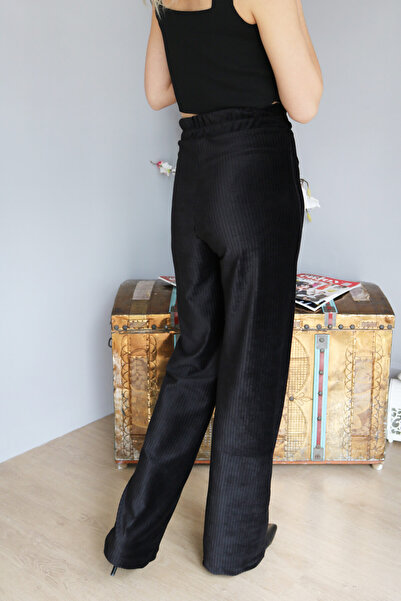 FİRST CHANCE Kadife Pantolon Siyah