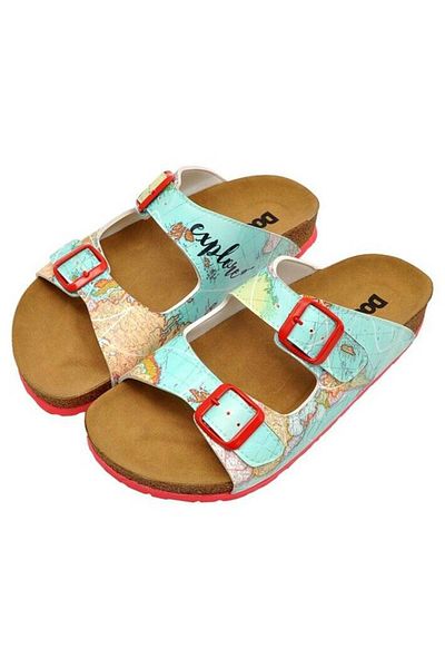 Dogo Women's Vegan Leather Turquoise Slippers - Explore Design