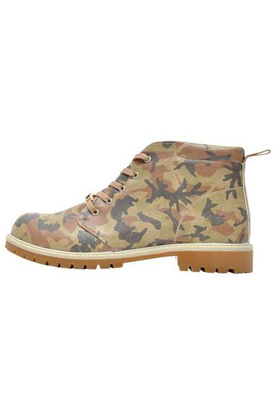 Dogo Ανδρικά Vegan Δερμάτινα Μπεζ Μποτάκια - Camo Design