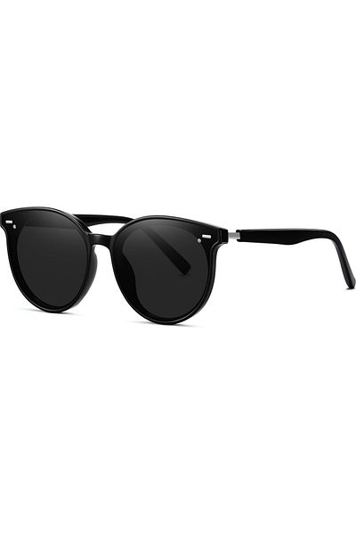 Angel Eyes Black Frame Black Glass Unisex Sunglasses