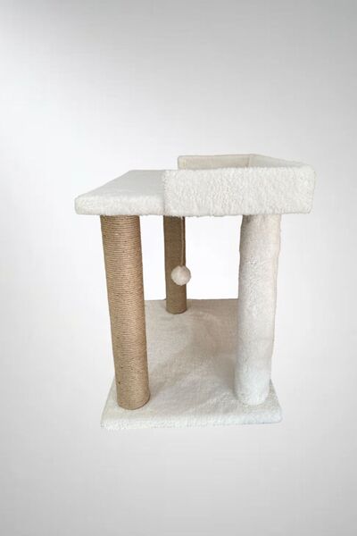 Nursoft Cat Scratcher with Terrace and Sleeping Pompom