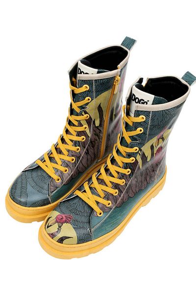 Dogo Women's Vegan Leather Multicolored Zippered Long Boots - Gracefulness Design