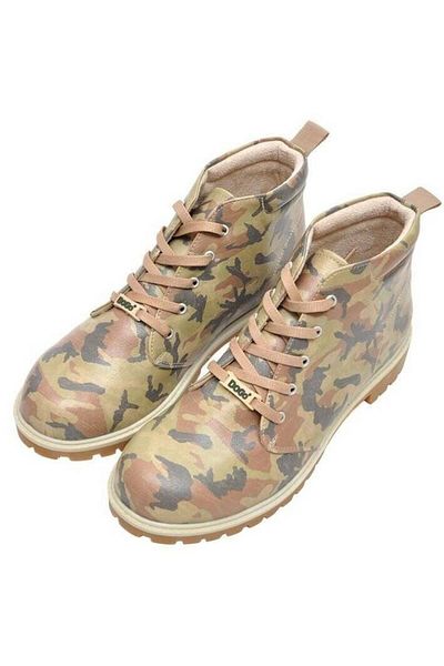 Dogo Ανδρικά Vegan Δερμάτινα Μπεζ Μποτάκια - Camo Design