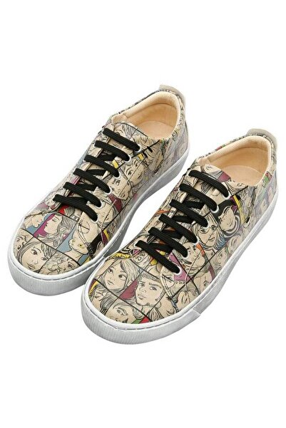 Dogo Women's Vegan Leather Beige Sneakers - Colorful People Design