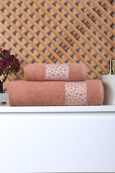 Mira Home 2 Piece Jacquard Women's-Men's Bath Towel Set Leo 90x150 Cm