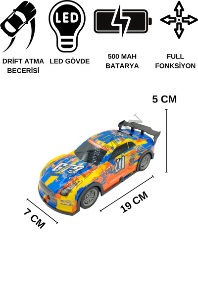 welcomein 2.4 Ghz RC Full Fonksiyon LED Işıklı Gövde 1:22 Şarjlı Uzaktan Kumandalı Drift Arabası