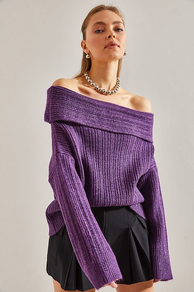 Bianco Lucci Damenpullover mit Rüschenkragen