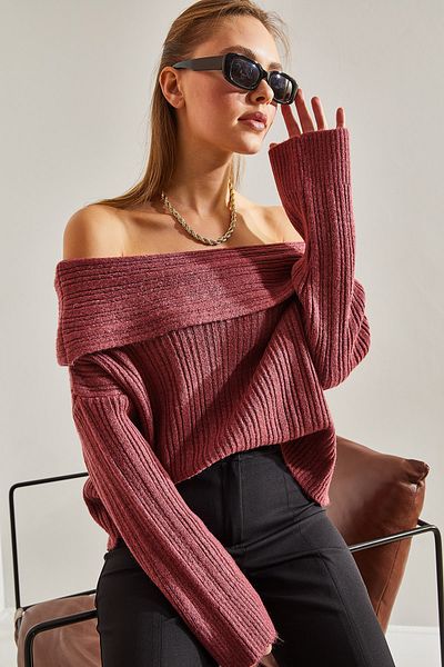 Bianco Lucci Women's Ruffle Collar Sweater