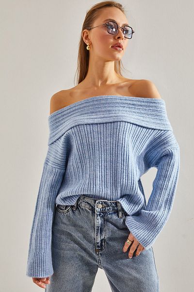 Bianco Lucci Damenpullover mit Rüschenkragen