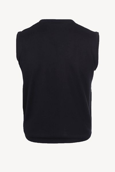 Ysf Men's Navy Blue Classic V-Neck Knitwear Sweater