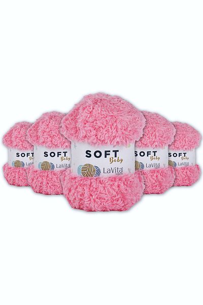 LaVita Yarn Μαλακό βελούδινο νήμα Amigurumi 5 Pack Πλεκτό στο χέρι νήμα Taka Yarn (4017-Καραμέλα ροζ)
