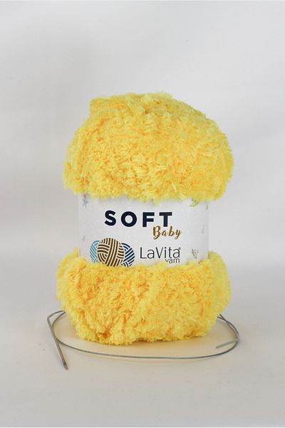 LaVita Yarn Ață moale de catifea pentru bebeluși Amigurumi Pachet de 3 fire de tricotat manual Fire Taka (2026-K.Yellow) Fire Taka