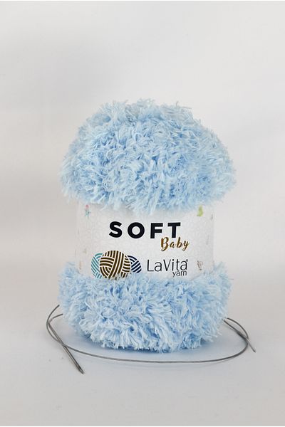 LaVita Yarn Ață moale de catifea pentru bebeluși Amigurumi Pachet de 3 fire de tricotat manual Ață Taka (5010-albastru) Ață Taka