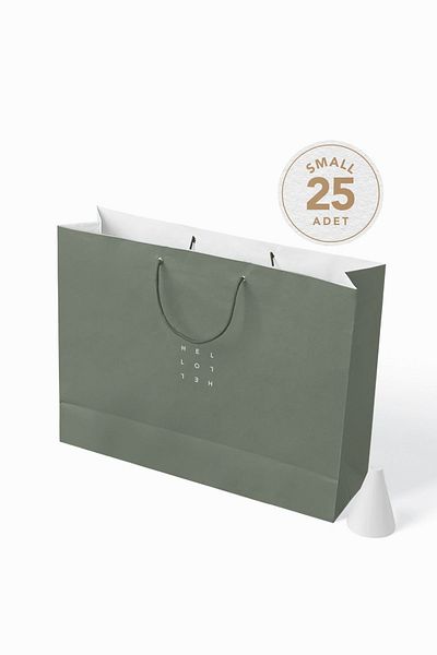 AkalBatu No1 Τσάντα Kraft Σειρά Minimal 25 τεμαχίων - Πράσινη - 40x30x12 cm