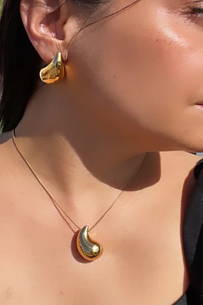 Boox99 Eye Age Drop Gold Necklace & Earring Set