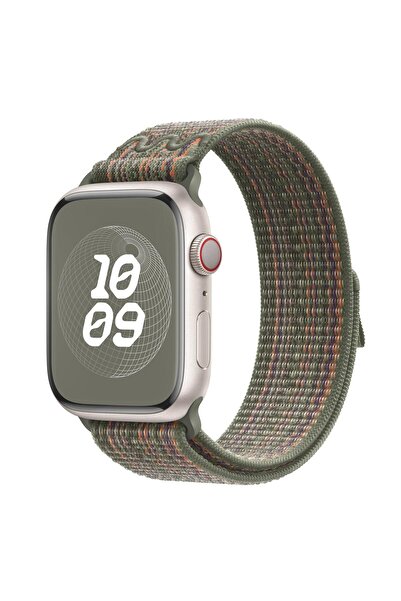 Microsonic Apple Watch Series 9 45mm Kordon Terra Sport Loop Koyu Yeşil