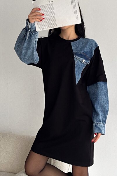 FEMELLE Denim Detailed Dress (Loose Fit)