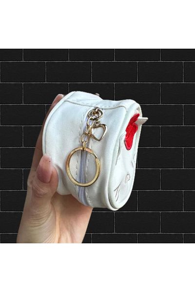 HobiShop Anime- Hello Kitty White Leather Coin Purse