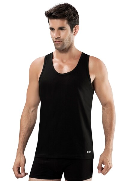 OBJE Siyah Likralı Cotton Atletik Atlet