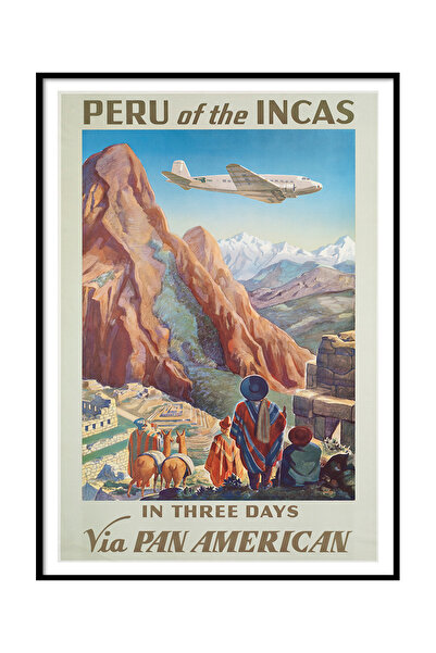 Beril Yamaç Design Studio Reproducere de poster vintage din Peru, artă de pos...