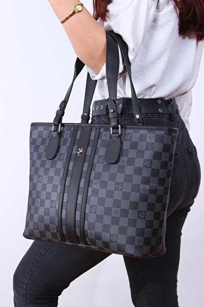 Nas Bag 1333 Щампа Дамска чанта за ръка ЧАНТА ЧЕРНА
