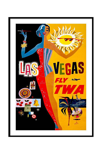 Beril Yamaç Design Studio Reproducere de poster vintage din Las Vegas, artă d...