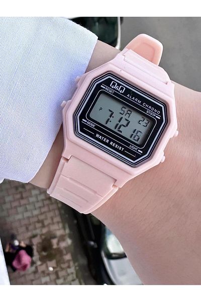 Q&Q  Vintage Digital Women's Plastic Cord Wristwatch