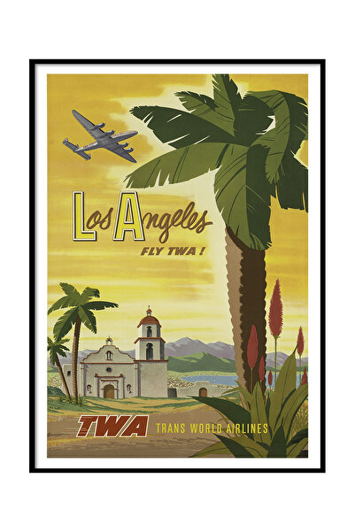 Beril Yamaç Design Studio Reproducere de poster vintage Los Angeles Fly Twa, ...