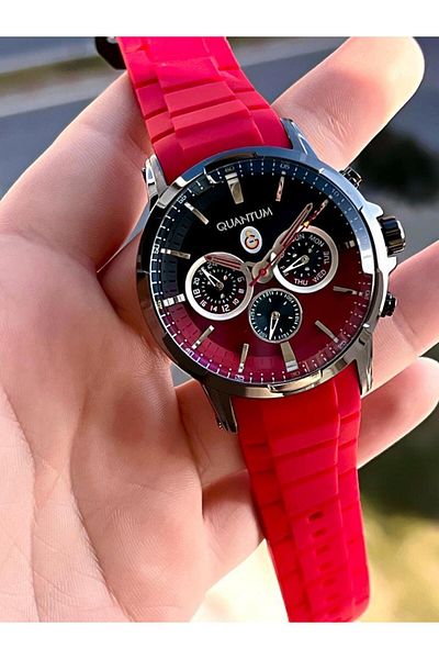 Quantum Galatasaray Licensed Interior Functions Active 10Atm Silicone Cord Fan Wristwatch