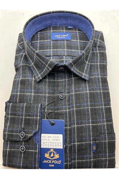 Jack Polo Erkek Tek Cep Kışlık Kaşmir Gömlek