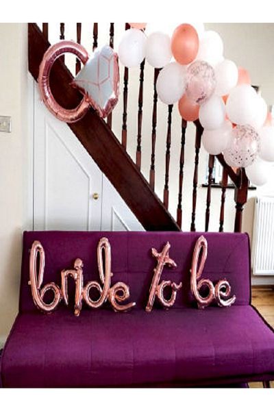 Kazanabil 3-Piece BRIDE TO BE WRITTEN FOIL BALLON SET