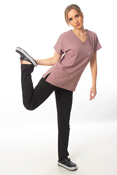 Simirna Üniforma Επάνω μέρος Dusty Rose κάτω μέρος Μαύρο Premium ύφασμα Lycra...