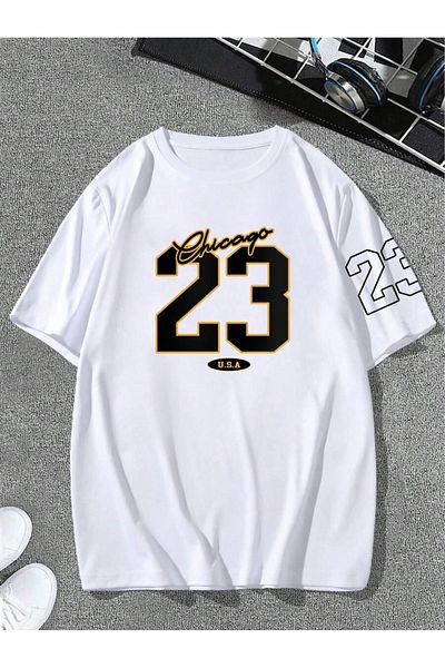 MOONBULL Ανδρικό μπλουζάκι με μανίκια Chicago 23 με στάμπα με λεπτομέρειες