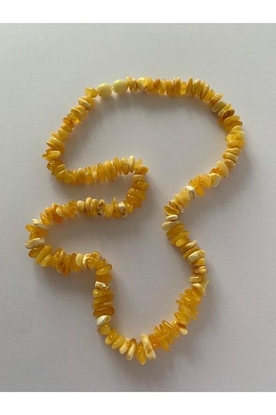 Tesbihci Efendi Drop Amber Adult Necklace Milk Color 46-48 Cm