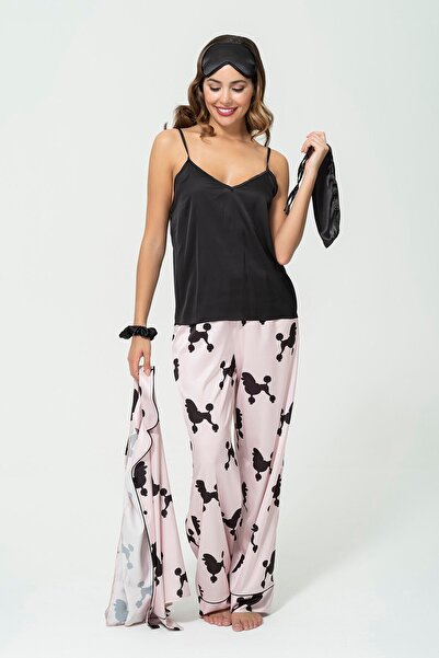 for you sleepwear Σετ 6 Πιτζάμες με μοτίβο σκύλου ροζ σατέν