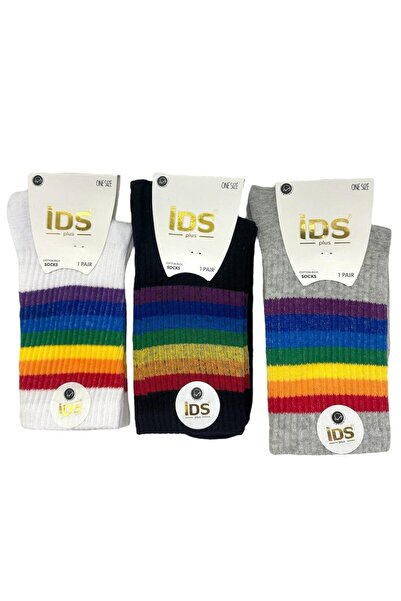 İDSWOMEN Чорапи с мотив „Дъга“, 6 чифта спортни чорапи