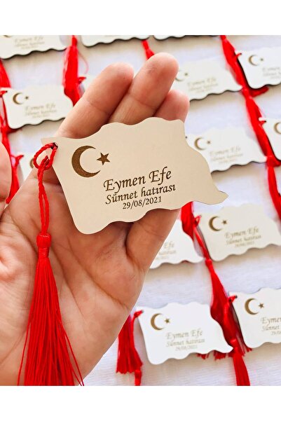 Roseart Bayrak Desenli Ahşap Magnet Asker hatırası, Sünnet hatırası 25 adet