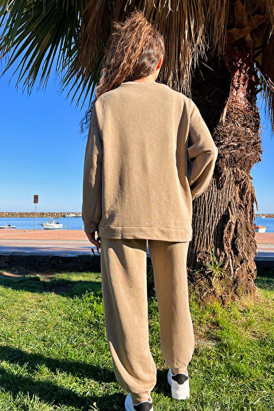 GÜLSELİ Σετ φόρμας 2 τεμαχίων με ριμπ φούτερ με λαιμόκοψη Mink Crew