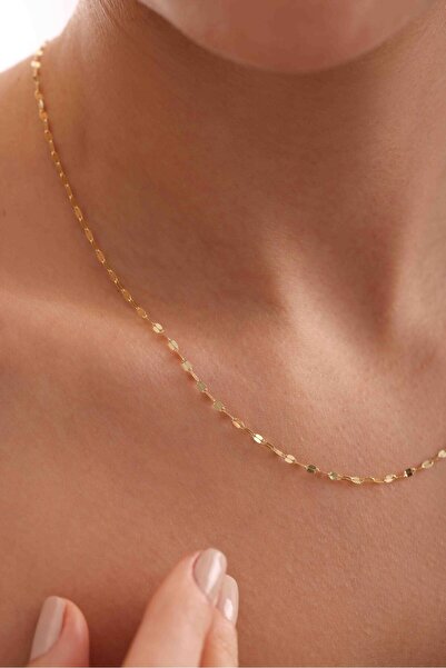 Gianfranco 14 Ayar Altın Aynalı Zincir Kolye