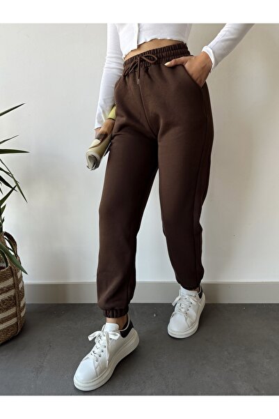 Gugus Дамски зимен спортен панталон от дебел полар с висока талия и еластичен крачол, дълъг ръкав