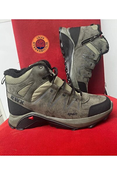 Riwax Erkek Bot Fermuarlı İpli Termo Taban