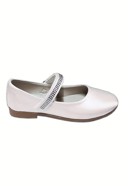 welissa Rochie de seara din satin alb din piatra balerini ortopedici pentru fete
